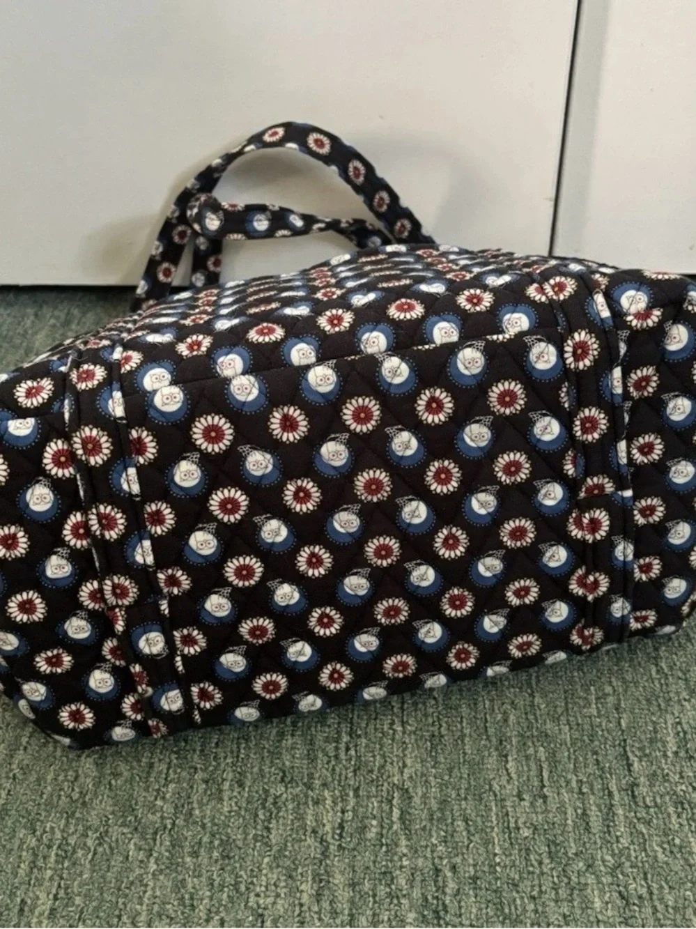 Vera Bradley Night Owl Large Zipper Top Tote with 6 Interior Pockets All Around